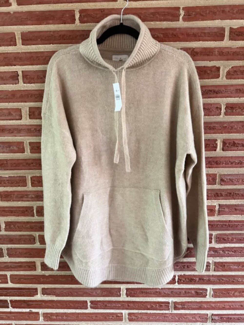 Lou & Grey Sweater Hoodie - Size L - Tan/Oatmeal - NWT